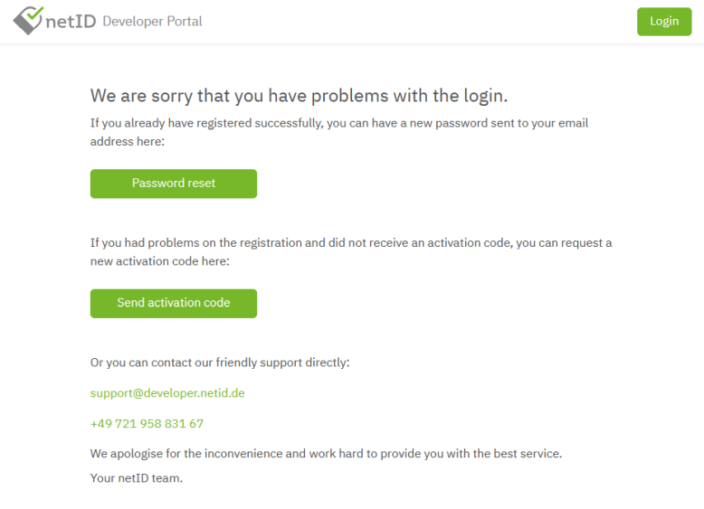 problems login